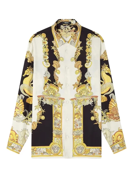 Шелковая рубашка от Versace Coral Theatre gold
