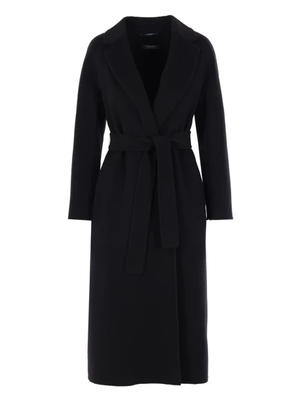 Шерстяное пальто Max Mara с поясом от Max Mara black