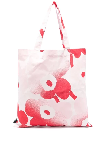 Унисекс сумка-тоут Marimekko Unikko Häivähdys, светло-розовая
