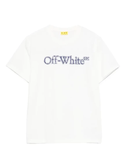 Детская футболка Off-White Kids с логотипом, белая