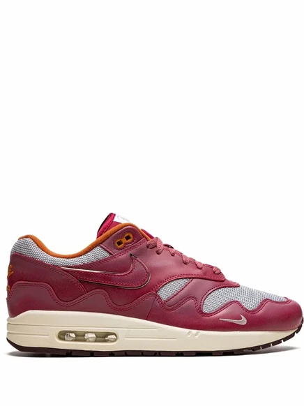 Унисекс кроссовки Nike x Patta AirMax1 Rush Maroon, красные