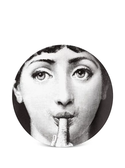 Тарелка Fornasetti Tema e Variazioni N. 178, черно-белая