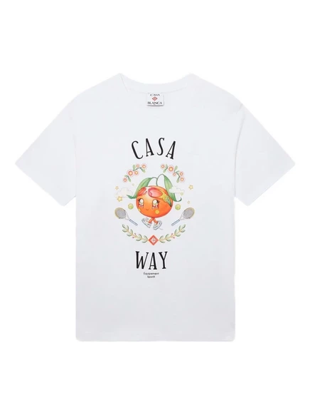 Оранжевая футболка с талисманом Casablanca Casa Way white