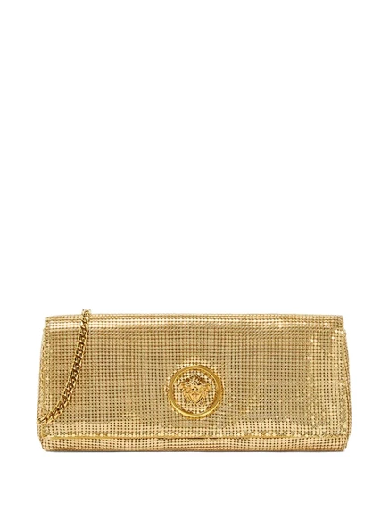 Женский клатч Versace La Medusa с цепочкой, золотой