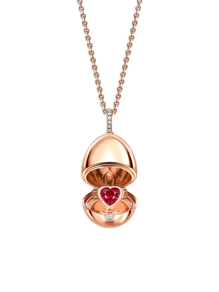 Женская подвеска-медальон Faberg Essence Heart, 18K, красная
