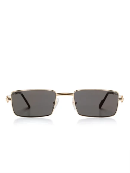 Солнцезащитные очки Cartier Eyewear прямоугольные, золотисто-черные