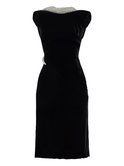 Бархатное платье от Versace, украшенное кристаллами black