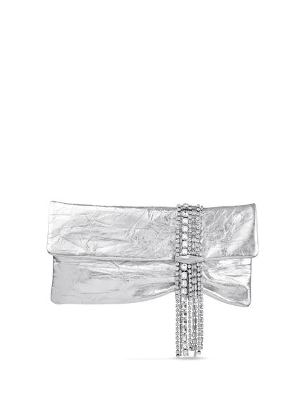 Женский клатч jimmy choo zandra, серебристый