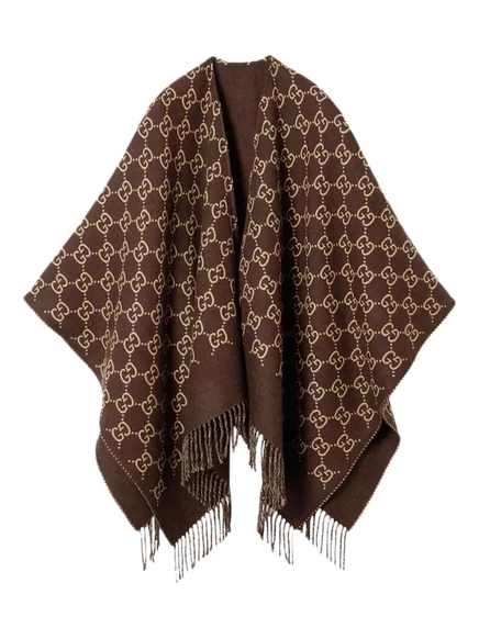 Накидка с рисунком монограммы Gucci brown