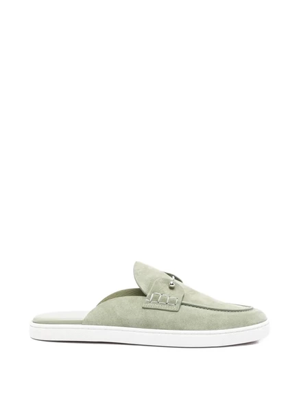Мужские мюли Christian Louboutin Chanme, светло-оливковые