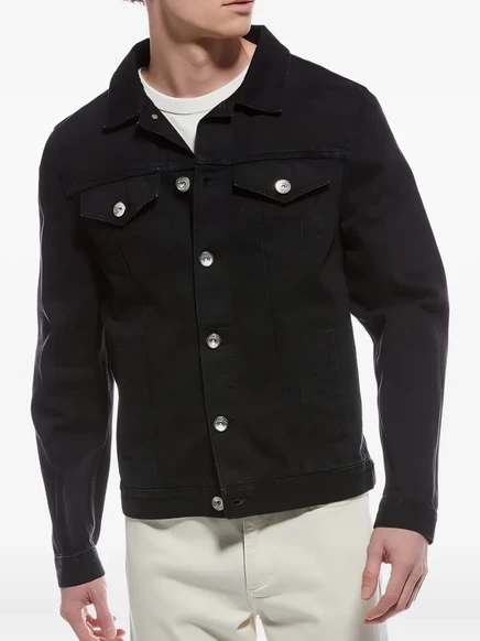Джинсовая куртка Brunello Cucinelli с застежкой на пуговицы black
