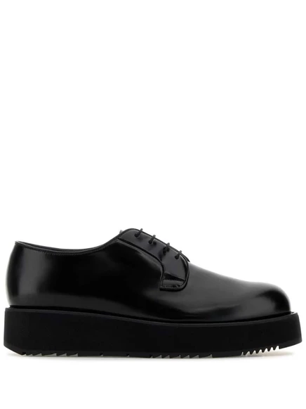 Туфли-дерби из матовой кожи Prada black