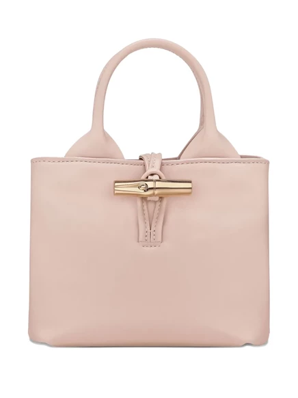 Кожаная мини-сумка Longchamp Le Roseau из натуральной кожи pink