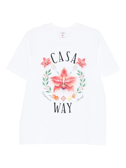 Мужская футболка Casablanca Orchid с графикой, белая