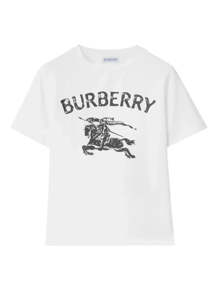 Детская футболка Burberry Kids EKD из хлопка, белая