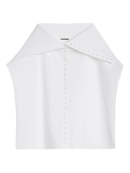 Женская рубашка Jil Sander с матросским воротником, белая