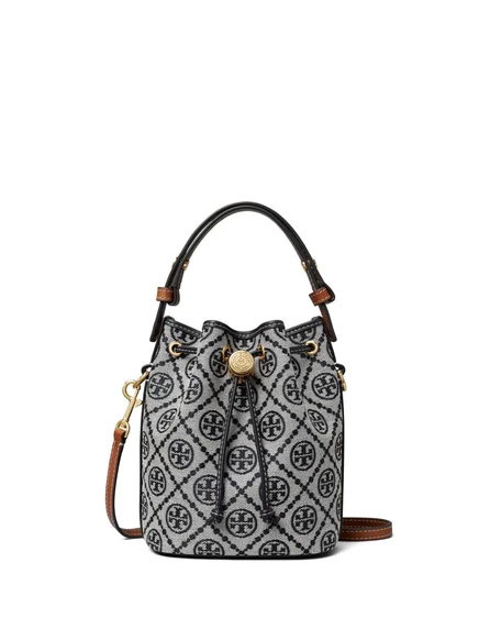 Сумка-ведро с монограммой Tory Burch mini T blue