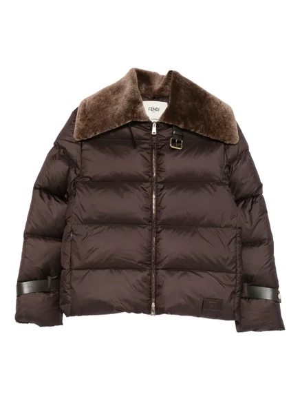 Лыжная куртка с овечьим воротником FENDI brown