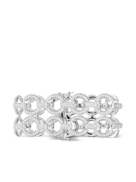 Браслет-цепочка с автопортретом, украшенный кристаллами silver