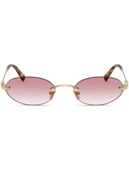 Солнцезащитные очки в овальной оправе Miu Miu Eyewear gold