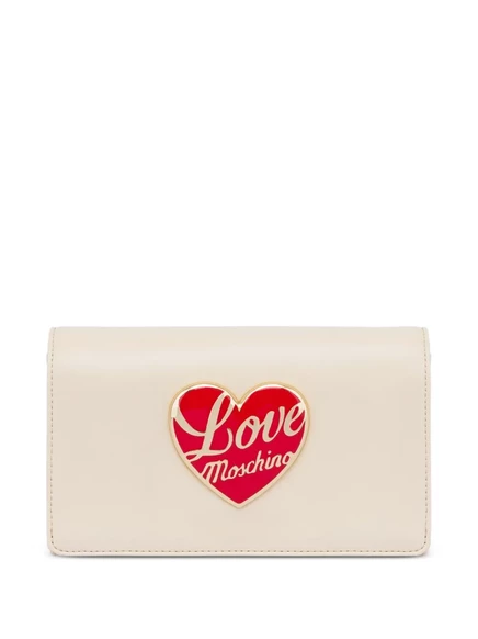 Женский клатч Love Moschino с сердечным декором, белый