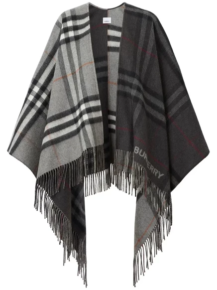 Накидка в контрастную клетку от Burberry grey