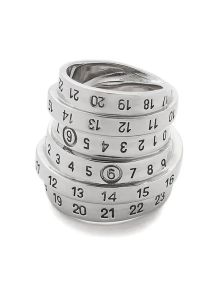 Кольцо MM6 Maison Margiela Numeric, серебристое
