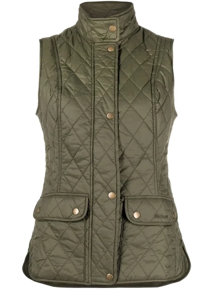 Женский стёганый жилет Barbour Otterburn на пуговицах, оливковый