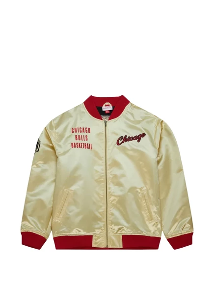 Мужская бомбер Mitchell & Ness с логотипом Bulls, бежевая