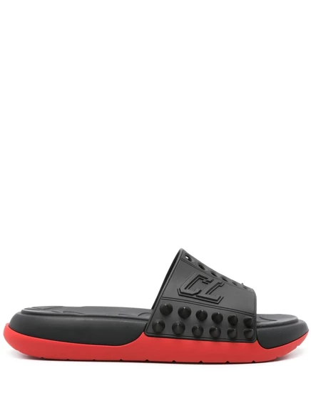 Мужские шлепанцы Christian Louboutin с шипами, черные