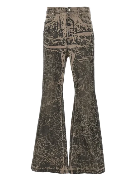 Мужские джинсы RICK OWENS DRKSHDW bootcut с принтом, черные