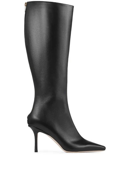 Женские кожаные сапоги Jimmy Choo Agathe 85 мм, черные