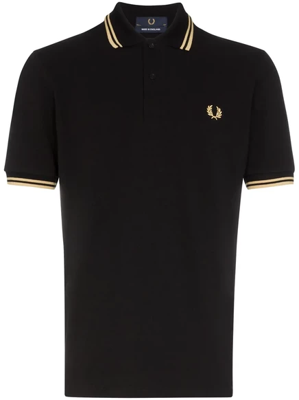 Мужское поло Fred Perry с полосками, черное