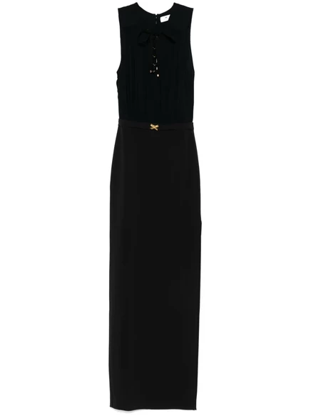 Макси-платье из крепа на шнуровке Elisabetta Franchi black