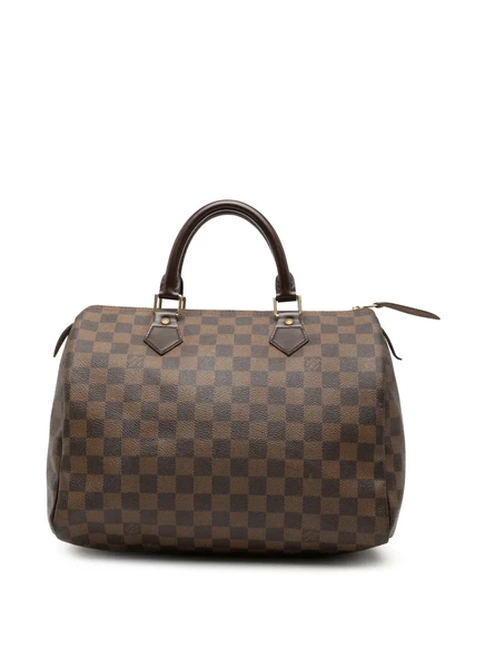 Женская сумка Louis Vuitton Speedy 30 Damier б/у, коричневая