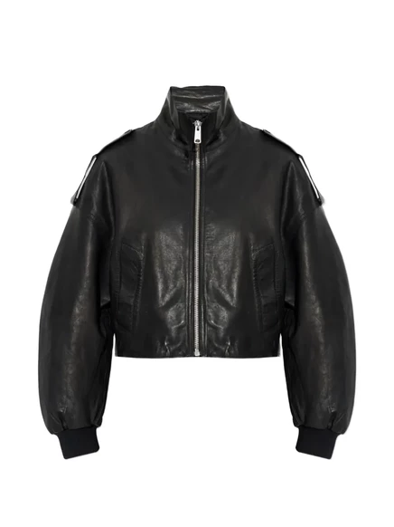 Женская кожаная куртка AllSaints Lowden на молнии, черная
