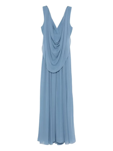 Женское платье Elie Saab макси с драпировкой, синее