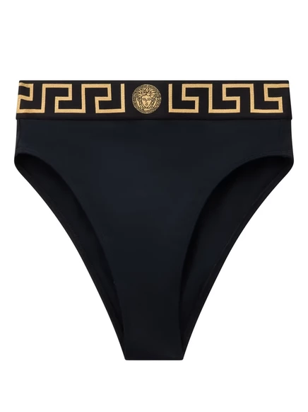 Женские плавки Versace Greca Border высокие, черные