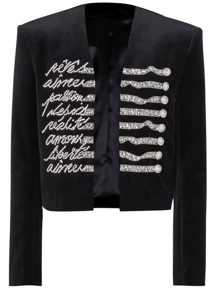 Мужской бархатный пиджак Balmain Spencer, черный