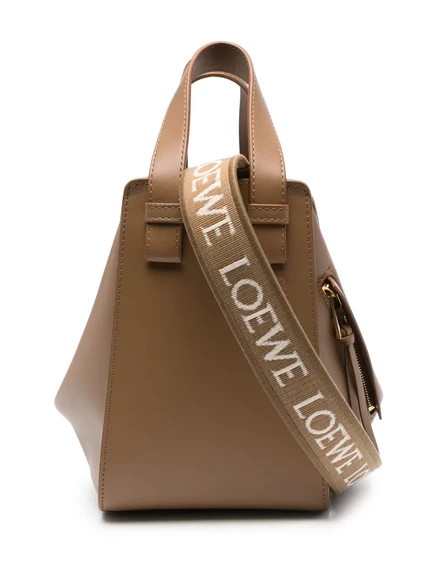 Кожаная сумка-гамак LOEWE Hammock через плечо brown