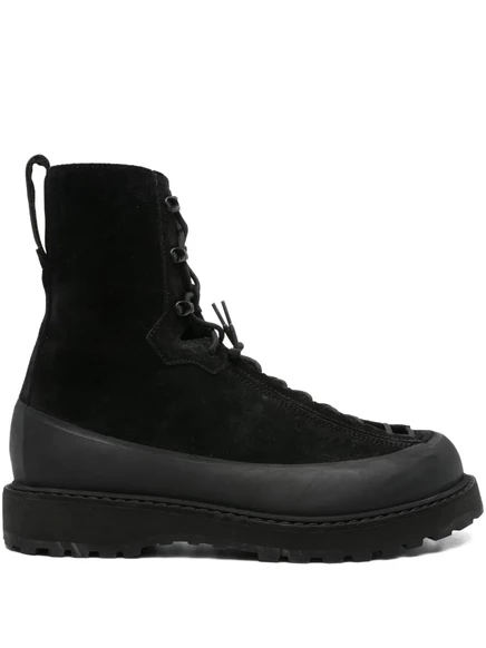 Замшевые сапоги на шнуровке Stone Island black