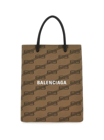 Женская сумка-тоут Balenciaga BB Monogram, коричневая