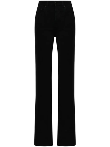 Женские джинсы Saint Laurent высокая посадка, прямые, черные