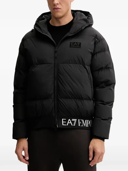 Мужская куртка EA7 Emporio Armani с капюшоном, черная