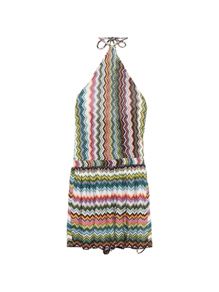 Женский комбинезон Missoni с шевронным узором, черный