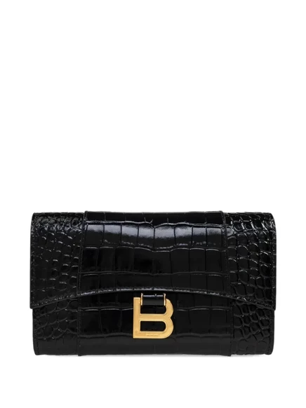 Кошелек Balenciaga из крокодиловой кожи в форме песочных часов