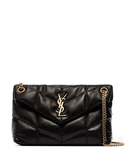 Женская сумка Saint Laurent Loulou Puffer, черная (6)