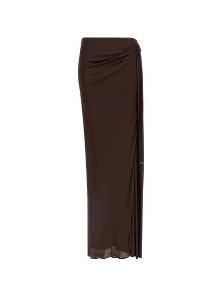 Женская юбка Elisabetta Franchi из вискозы, коричневая