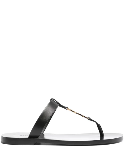 Мужские шлепанцы Saint Laurent Cassandre, черные