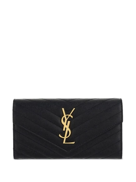 Большой бумажник Cassandre matelassé с клапаном от Saint Laurent black
